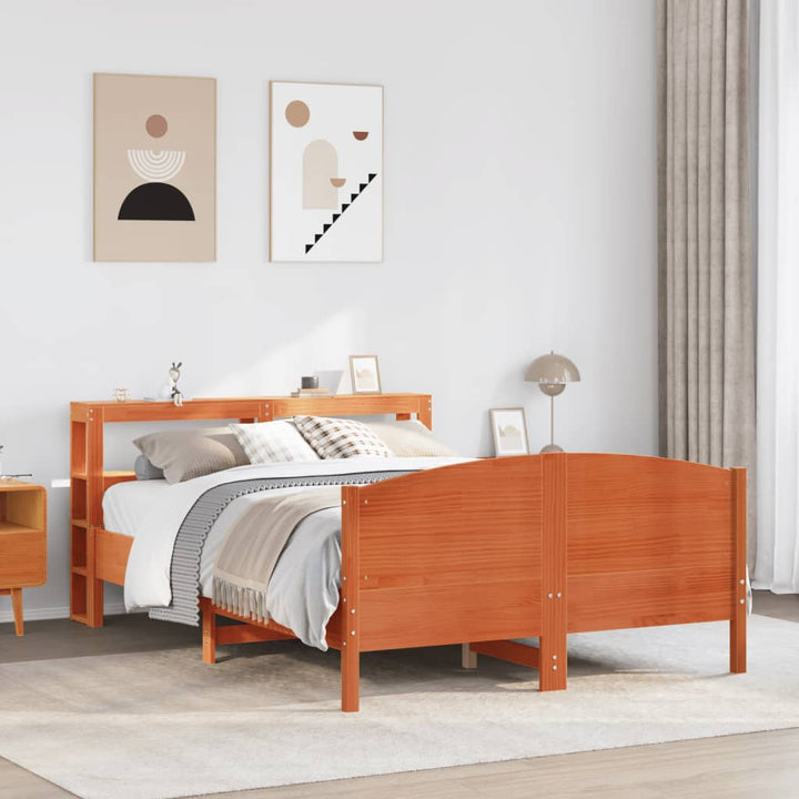 sengeramme uden madras 160x200 cm massivt fyrretræ gyldenbrun