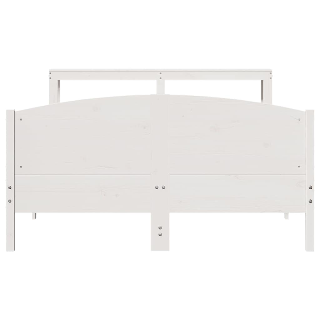 sengeramme uden madras 150x200 cm massivt fyrretræ hvid