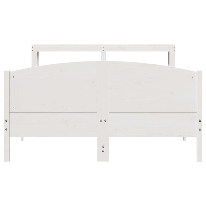 sengeramme uden madras 150x200 cm massivt fyrretræ hvid