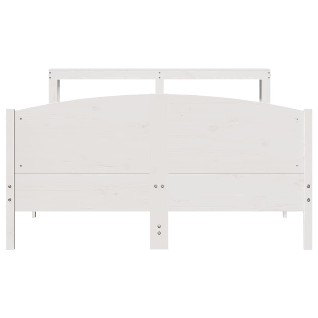 sengeramme uden madras 120x200 cm massivt fyrretræ hvid