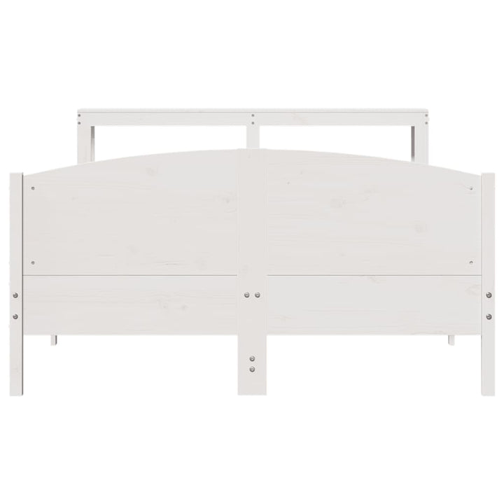 sengeramme uden madras 120x200 cm massivt fyrretræ hvid