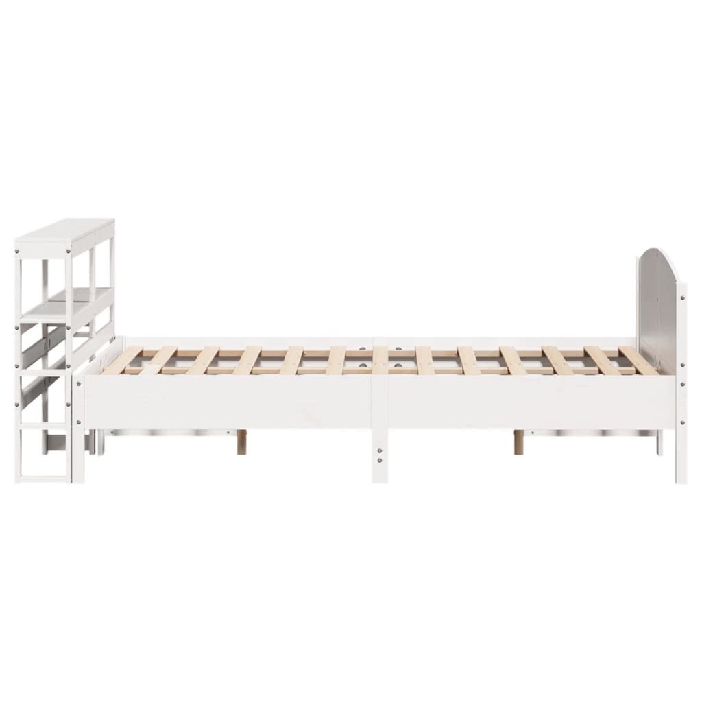 sengeramme uden madras 120x200 cm massivt fyrretræ hvid