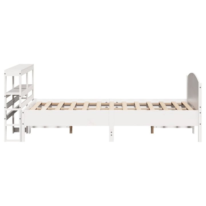sengeramme uden madras 120x200 cm massivt fyrretræ hvid