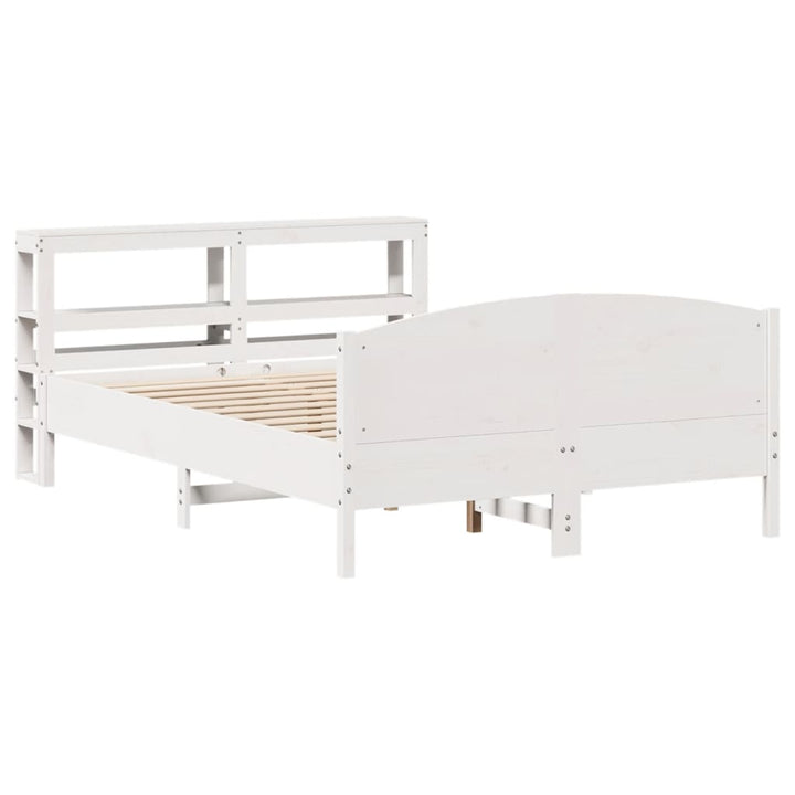 sengeramme uden madras 140x190 cm massivt fyrretræ hvid