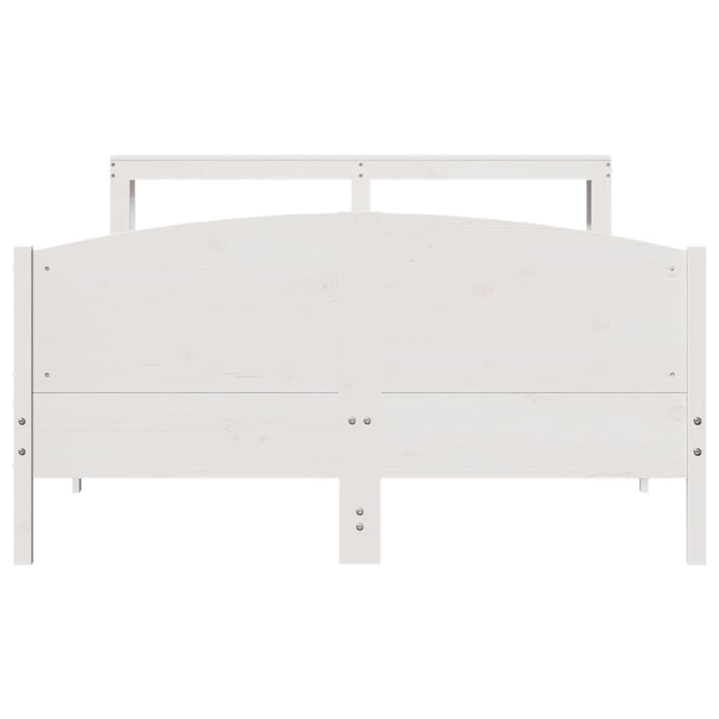 sengeramme uden madras 140x190 cm massivt fyrretræ hvid