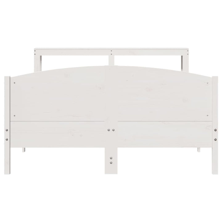 sengeramme uden madras 140x190 cm massivt fyrretræ hvid