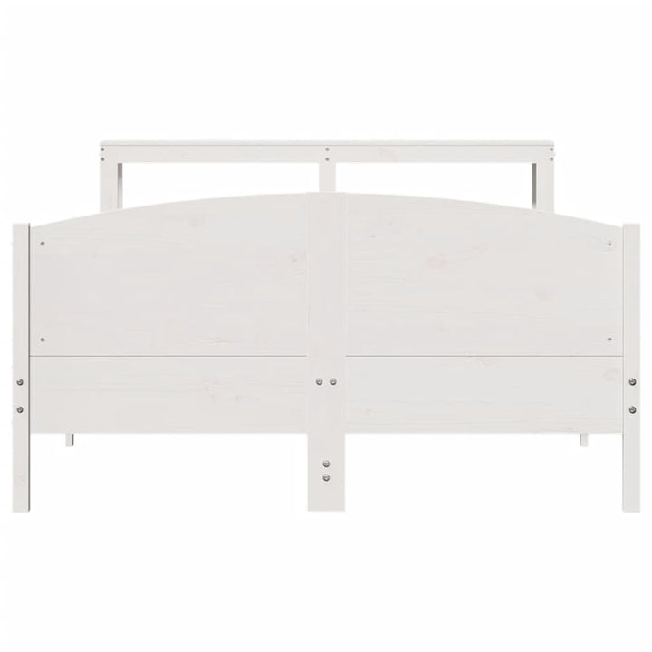 sengeramme uden madras 135x190 cm massivt fyrretræ hvid