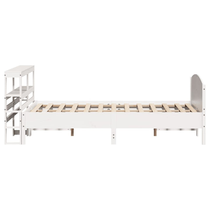 sengeramme uden madras 135x190 cm massivt fyrretræ hvid