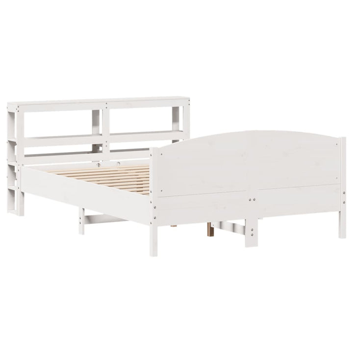 sengeramme uden madras 120x190 cm massivt fyrretræ hvid