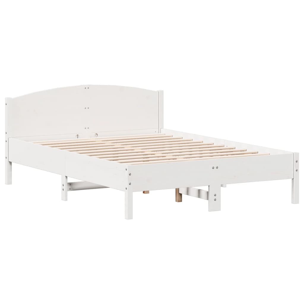 sengeramme uden madras 120x190 cm massivt fyrretræ hvid