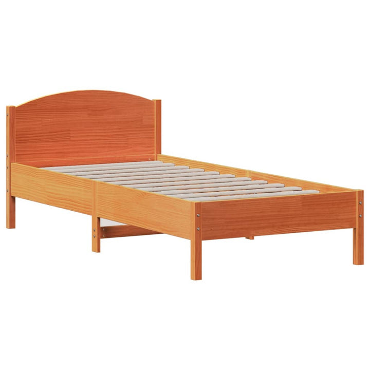sengeramme uden madras 100x200 cm massivt fyrretræ gyldenbrun