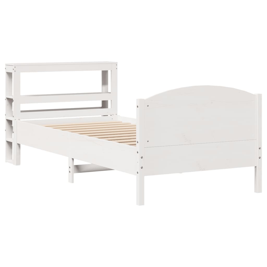 sengeramme uden madras 90x200 cm massivt fyrretræ hvid