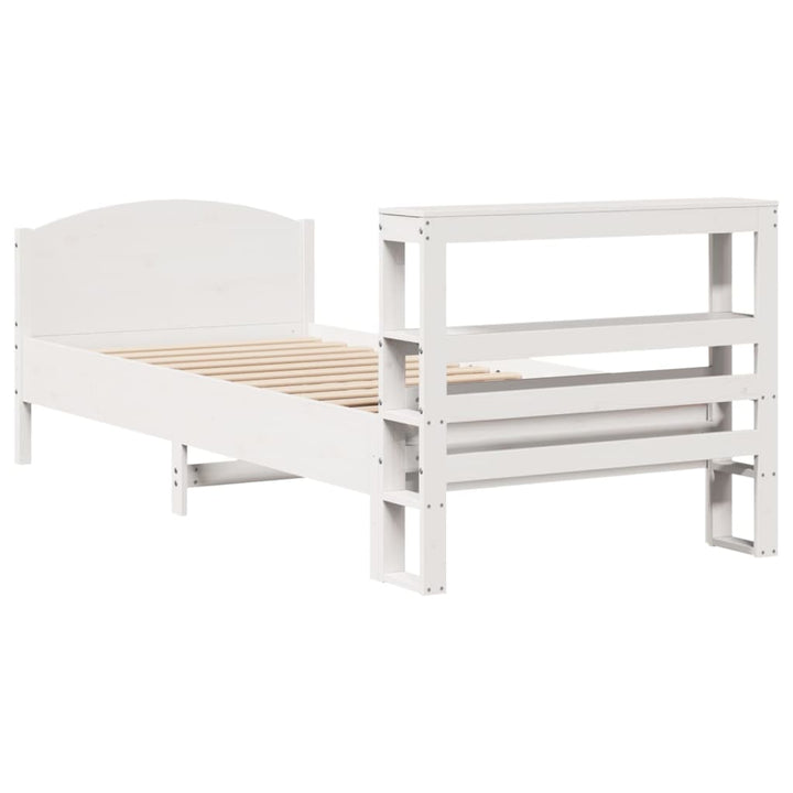 sengeramme uden madras 90x200 cm massivt fyrretræ hvid