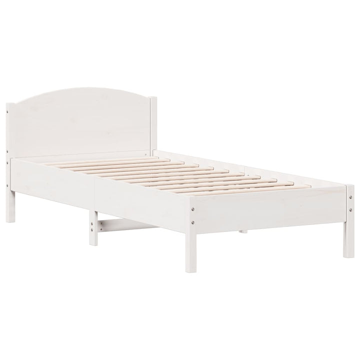 sengeramme uden madras 90x200 cm massivt fyrretræ hvid