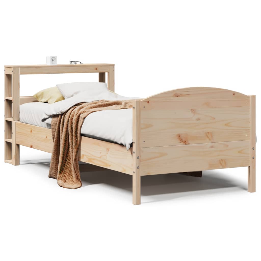 sengeramme uden madras 75x190 cm massivt fyrretræ