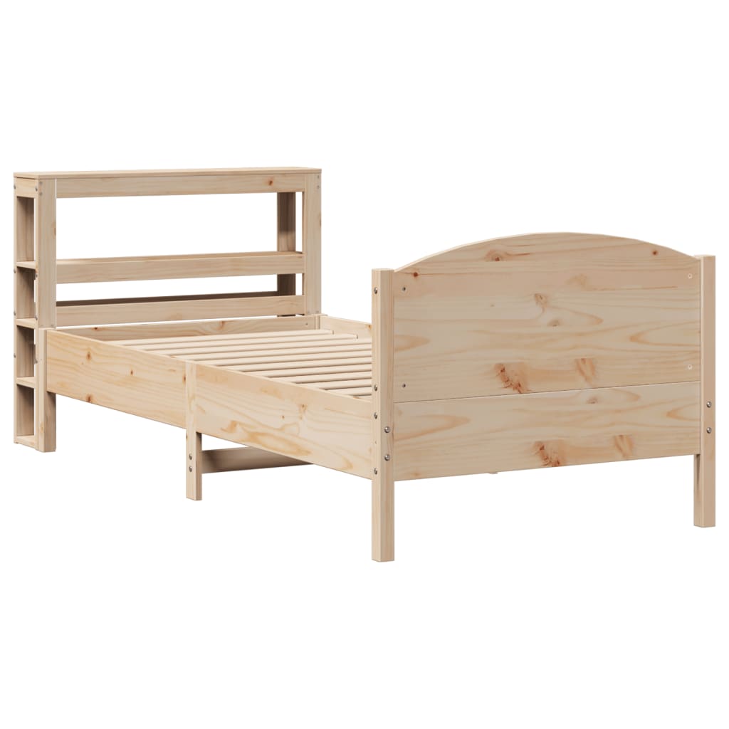 sengeramme uden madras 75x190 cm massivt fyrretræ