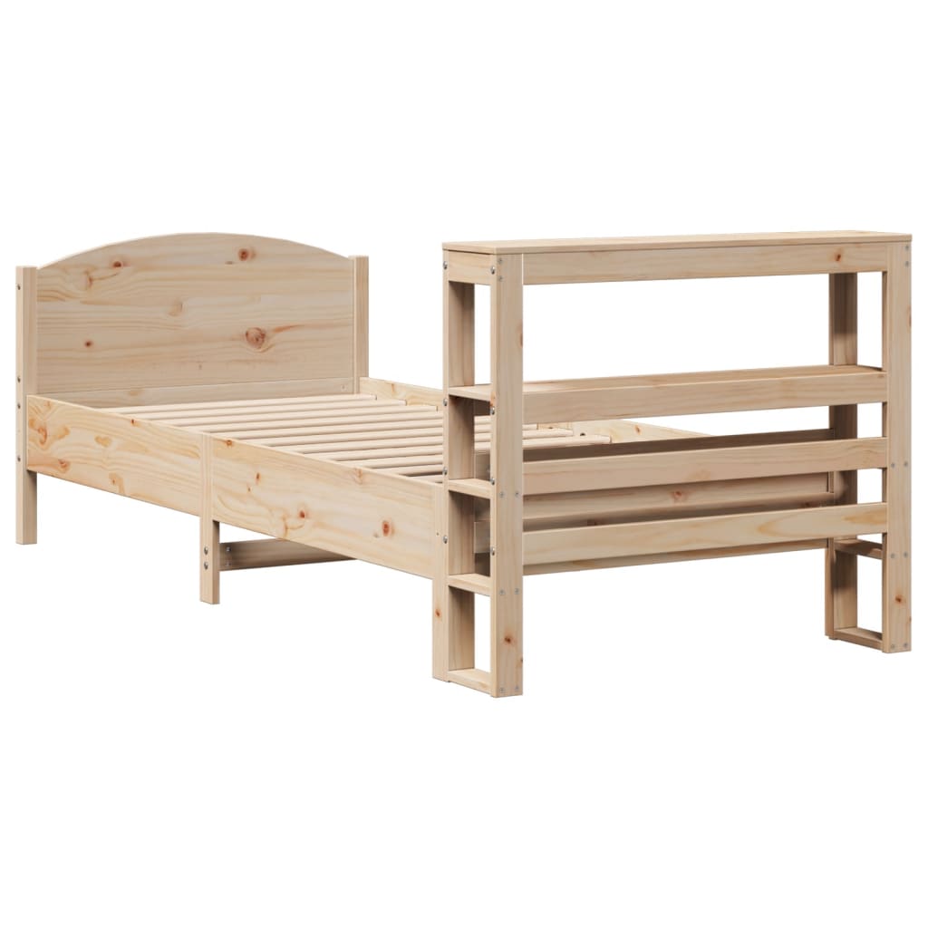 sengeramme uden madras 75x190 cm massivt fyrretræ