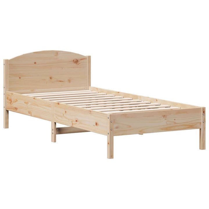 sengeramme uden madras 75x190 cm massivt fyrretræ