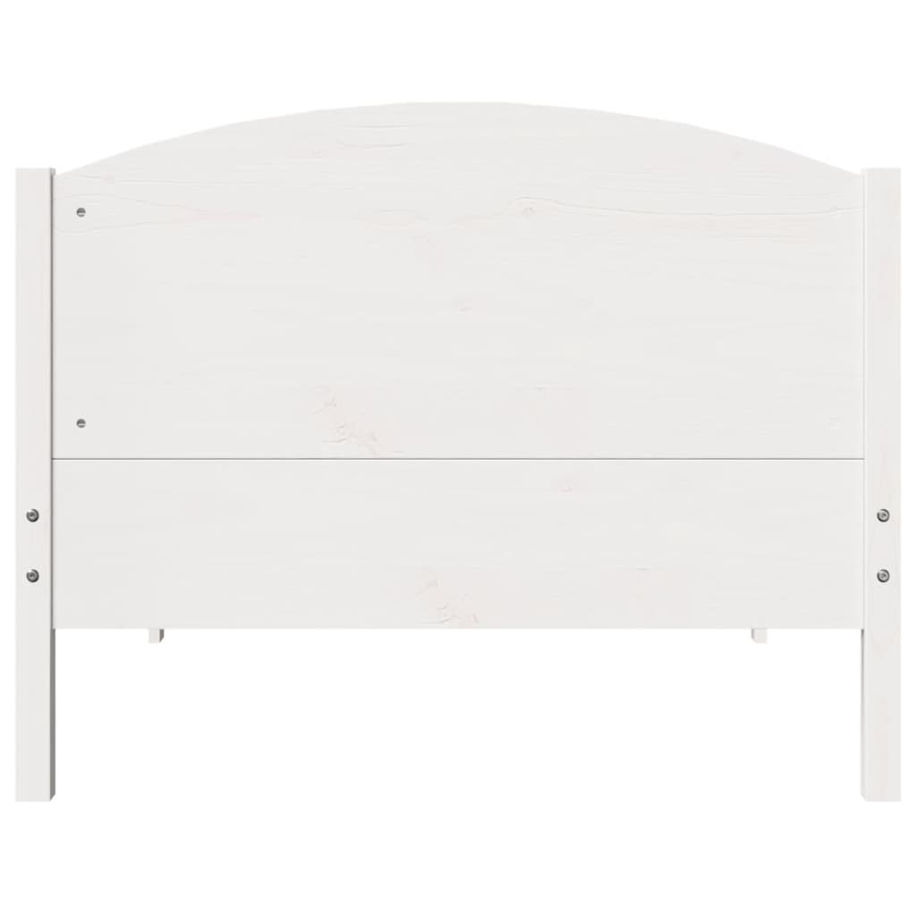 sengeramme uden madras 75x190 cm massivt fyrretræ hvid