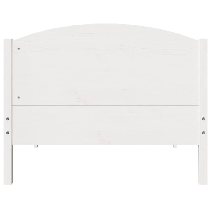 sengeramme uden madras 75x190 cm massivt fyrretræ hvid