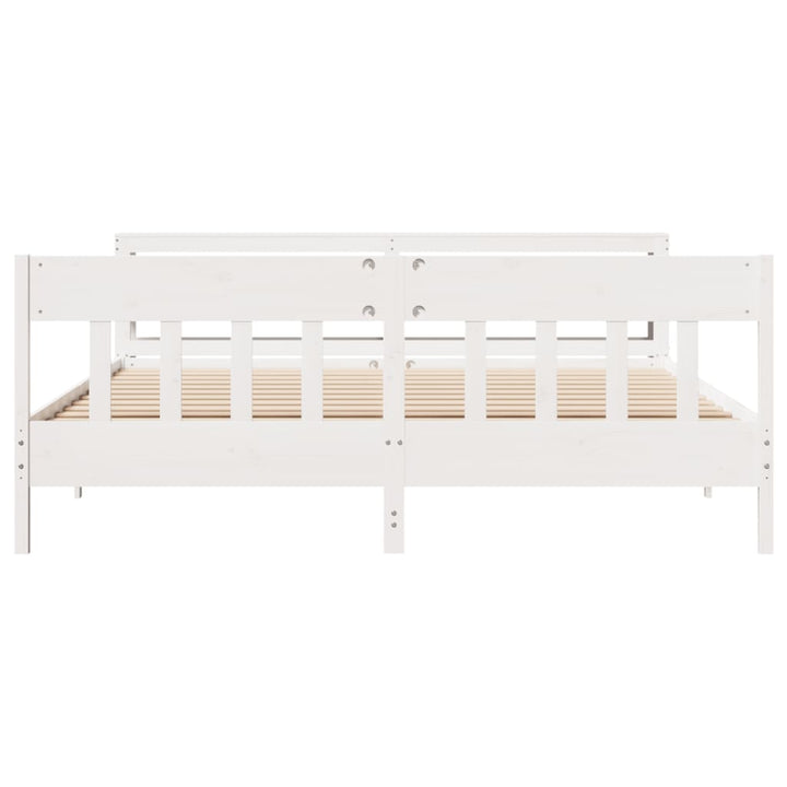 sengeramme uden madras 200x200 cm massivt fyrretræ hvid