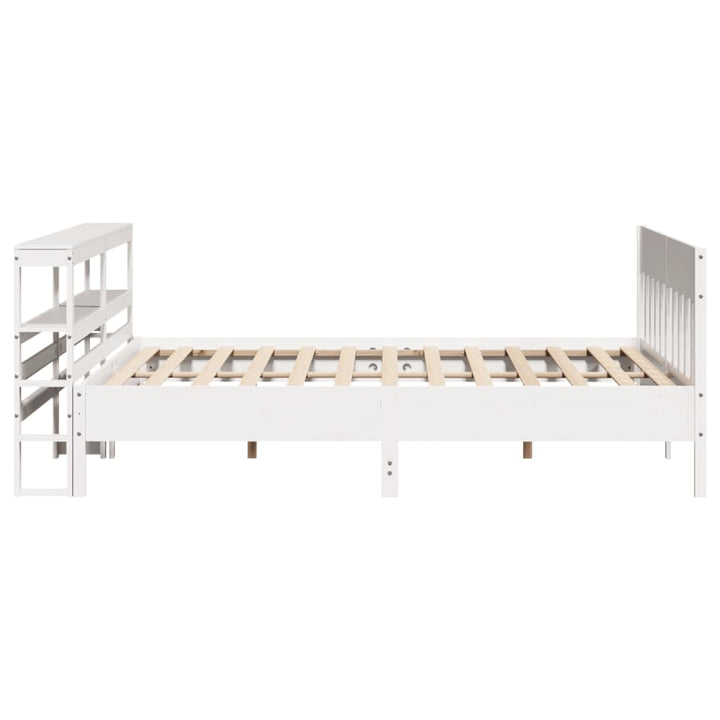 sengeramme uden madras 200x200 cm massivt fyrretræ hvid