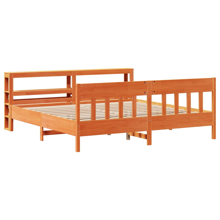 sengeramme uden madras 200x200 cm massivt fyrretræ gyldenbrun