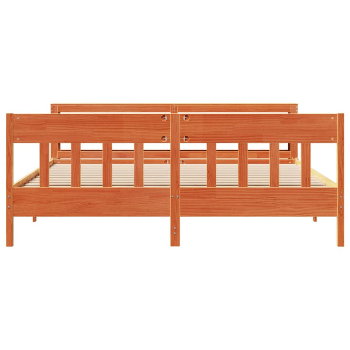 sengeramme uden madras 200x200 cm massivt fyrretræ gyldenbrun