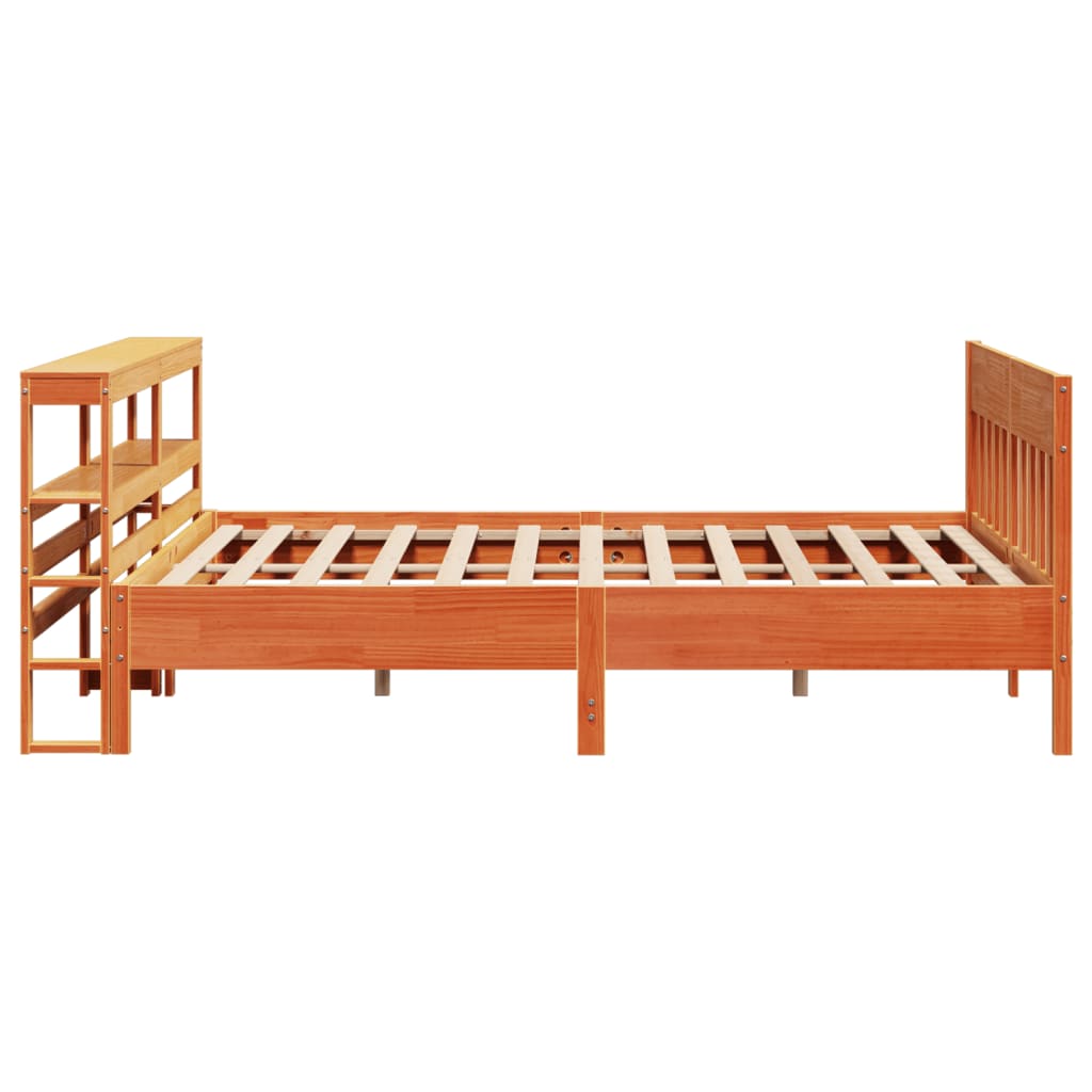 sengeramme uden madras 200x200 cm massivt fyrretræ gyldenbrun