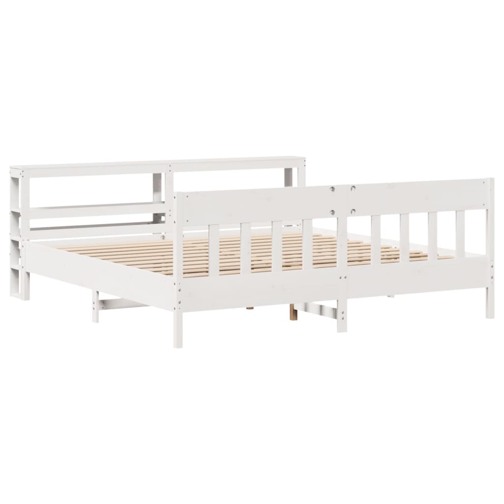 sengeramme uden madras 180x200 cm massivt fyrretræ hvid