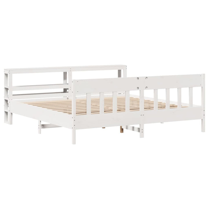 sengeramme uden madras 180x200 cm massivt fyrretræ hvid