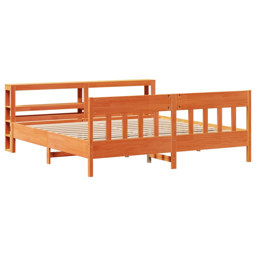 sengeramme uden madras 180x200 cm massivt fyrretræ gyldenbrun