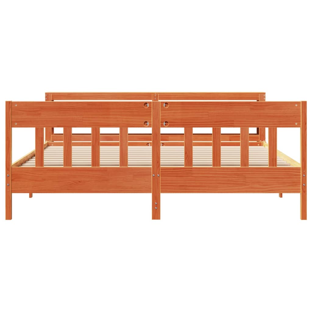 sengeramme uden madras 180x200 cm massivt fyrretræ gyldenbrun
