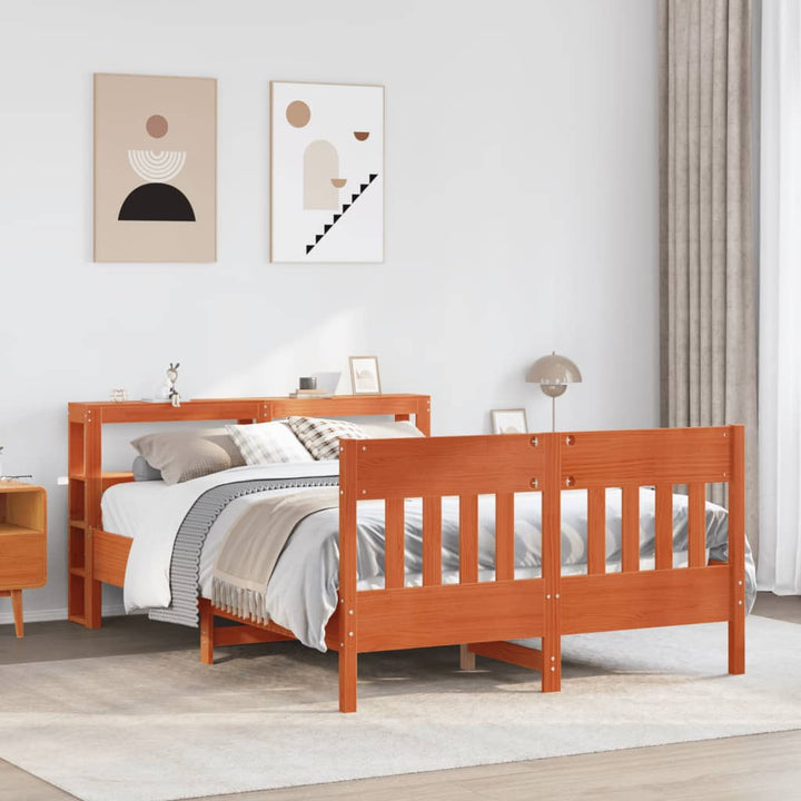 sengeramme uden madras 160x200 cm massivt fyrretræ gyldenbrun