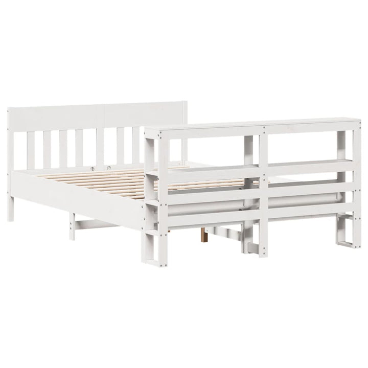 sengeramme uden madras 150x200 cm massivt fyrretræ hvid