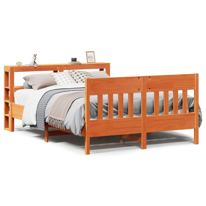 sengeramme uden madras 150x200 cm massivt fyrretræ gyldenbrun