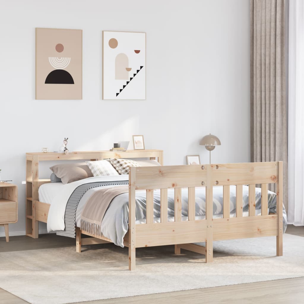 sengeramme uden madras 120x200 cm massivt fyrretræ