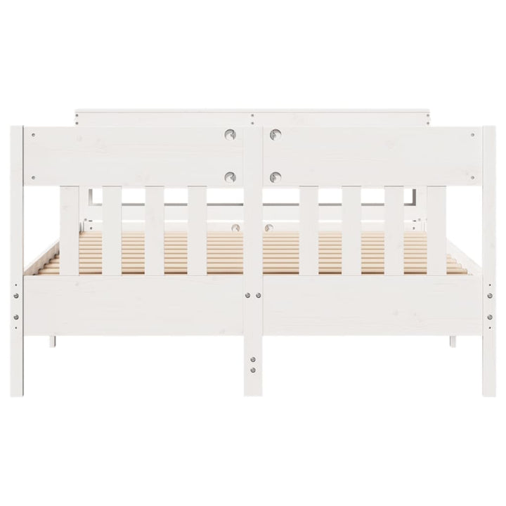 sengeramme uden madras 120x200 cm massivt fyrretræ hvid
