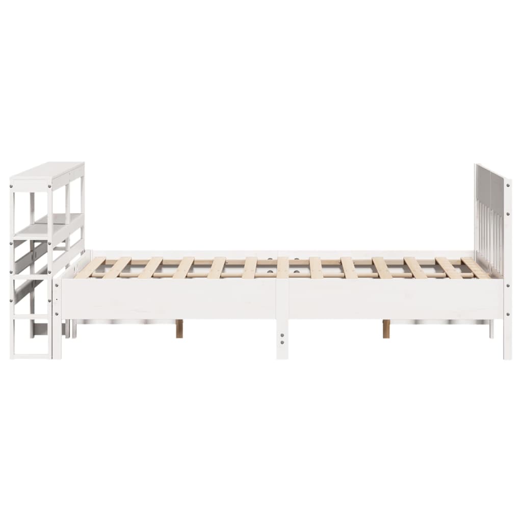 sengeramme uden madras 120x200 cm massivt fyrretræ hvid
