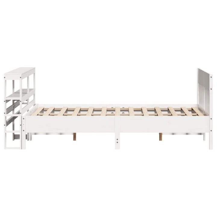 sengeramme uden madras 120x200 cm massivt fyrretræ hvid