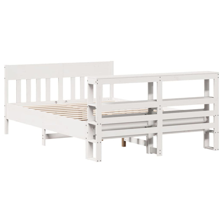 sengeramme uden madras 120x200 cm massivt fyrretræ hvid