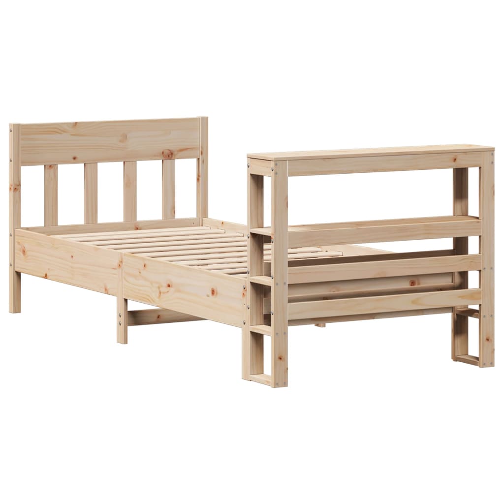 sengeramme uden madras 90x200 cm massivt fyrretræ