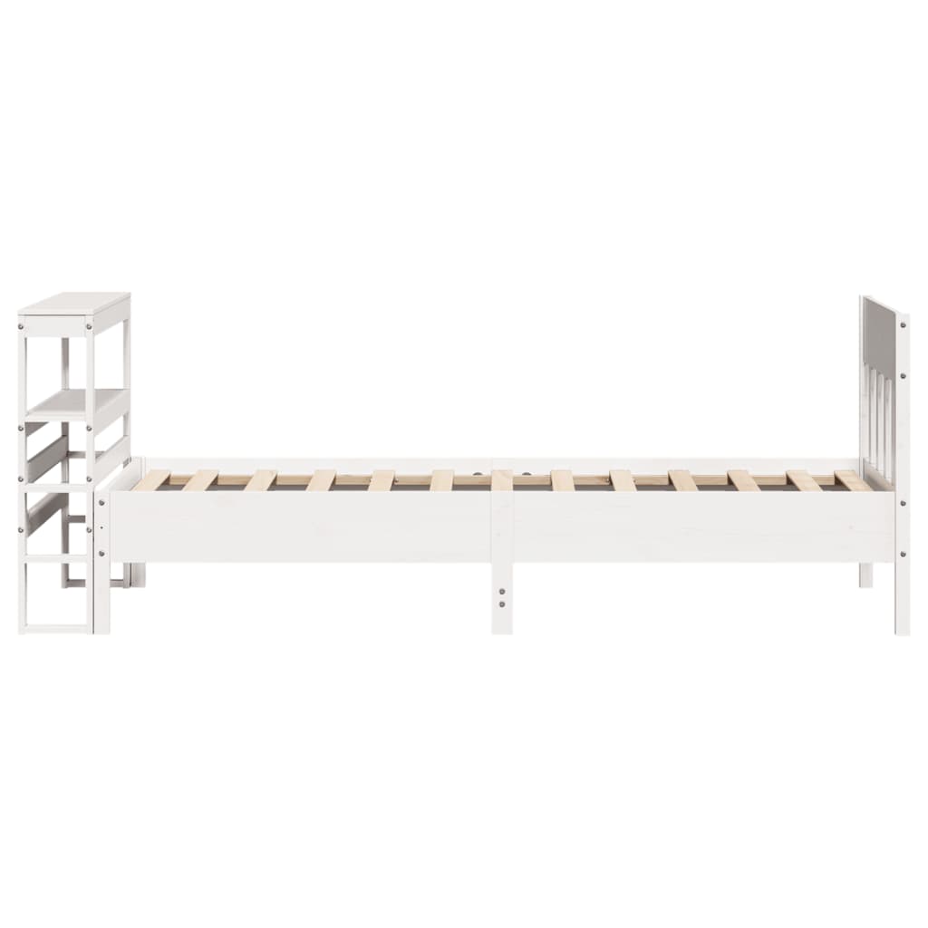 sengeramme uden madras 90x200 cm massivt fyrretræ hvid