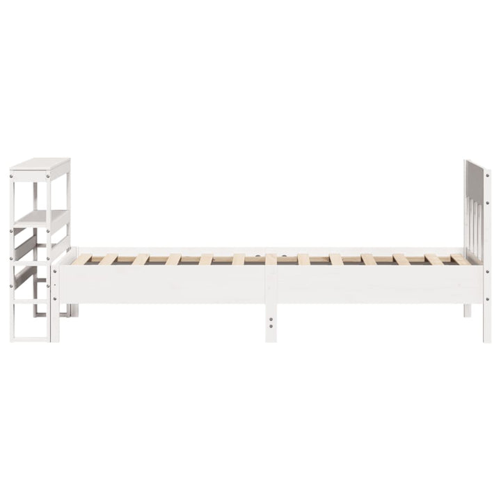 sengeramme uden madras 90x200 cm massivt fyrretræ hvid