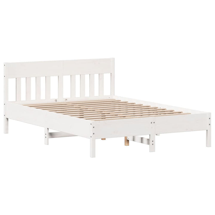 sengeramme uden madras 135x190 cm massivt fyrretræ hvid