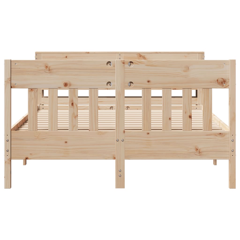 sengeramme uden madras 120x190 cm massivt fyrretræ
