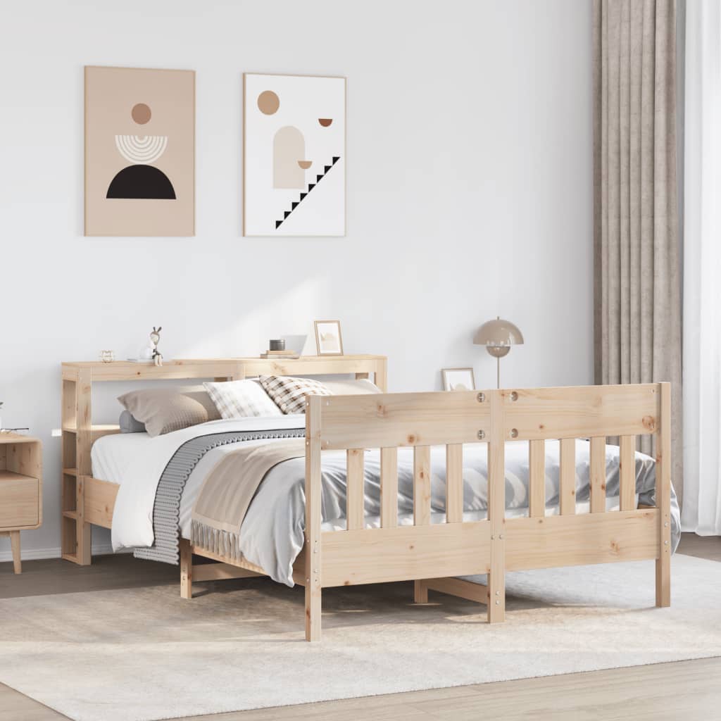 sengeramme uden madras 120x190 cm massivt fyrretræ