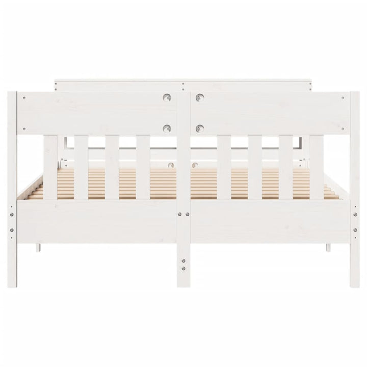 sengeramme uden madras 120x190 cm massivt fyrretræ hvid