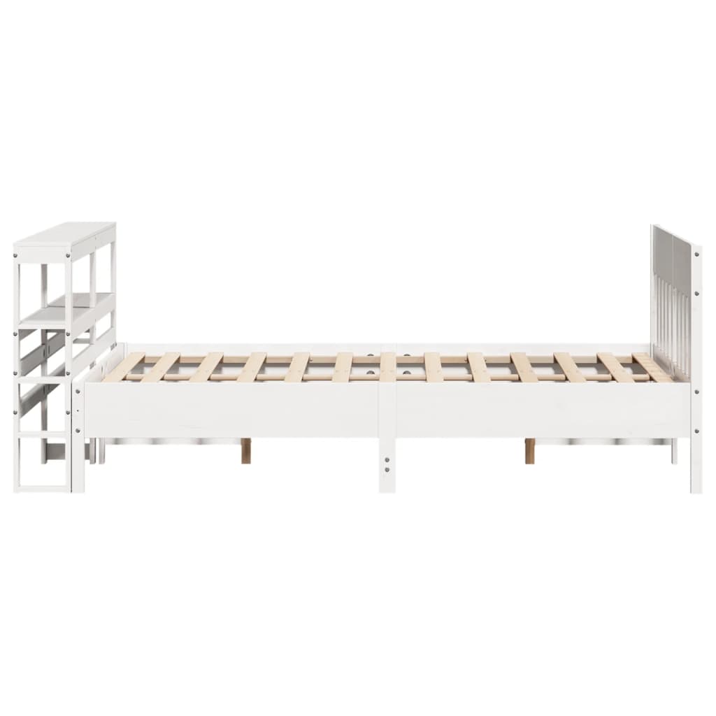 sengeramme uden madras 120x190 cm massivt fyrretræ hvid