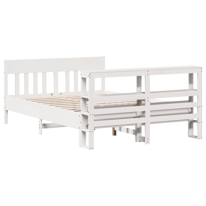 sengeramme uden madras 120x190 cm massivt fyrretræ hvid